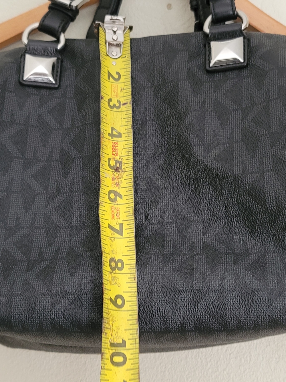 Michael Kors Black Logo-Print Duffel with Silver Accents - Picture 9 of 15